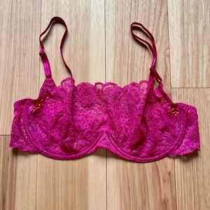 Shape FX Lace Magenta/Pink Balconette Bra Size XL